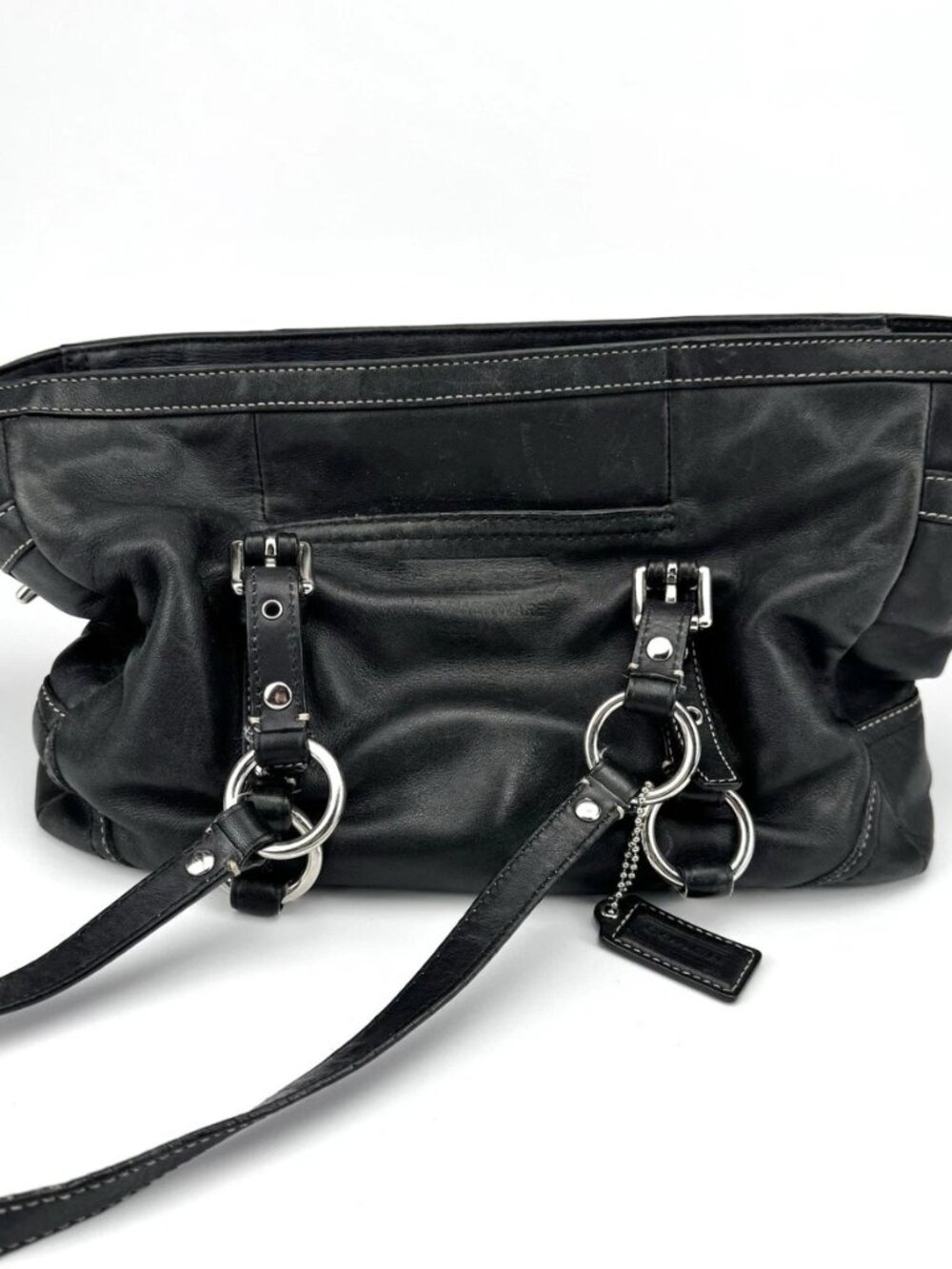 Coach Leather Handbag F12343 Turnlock Pockets
